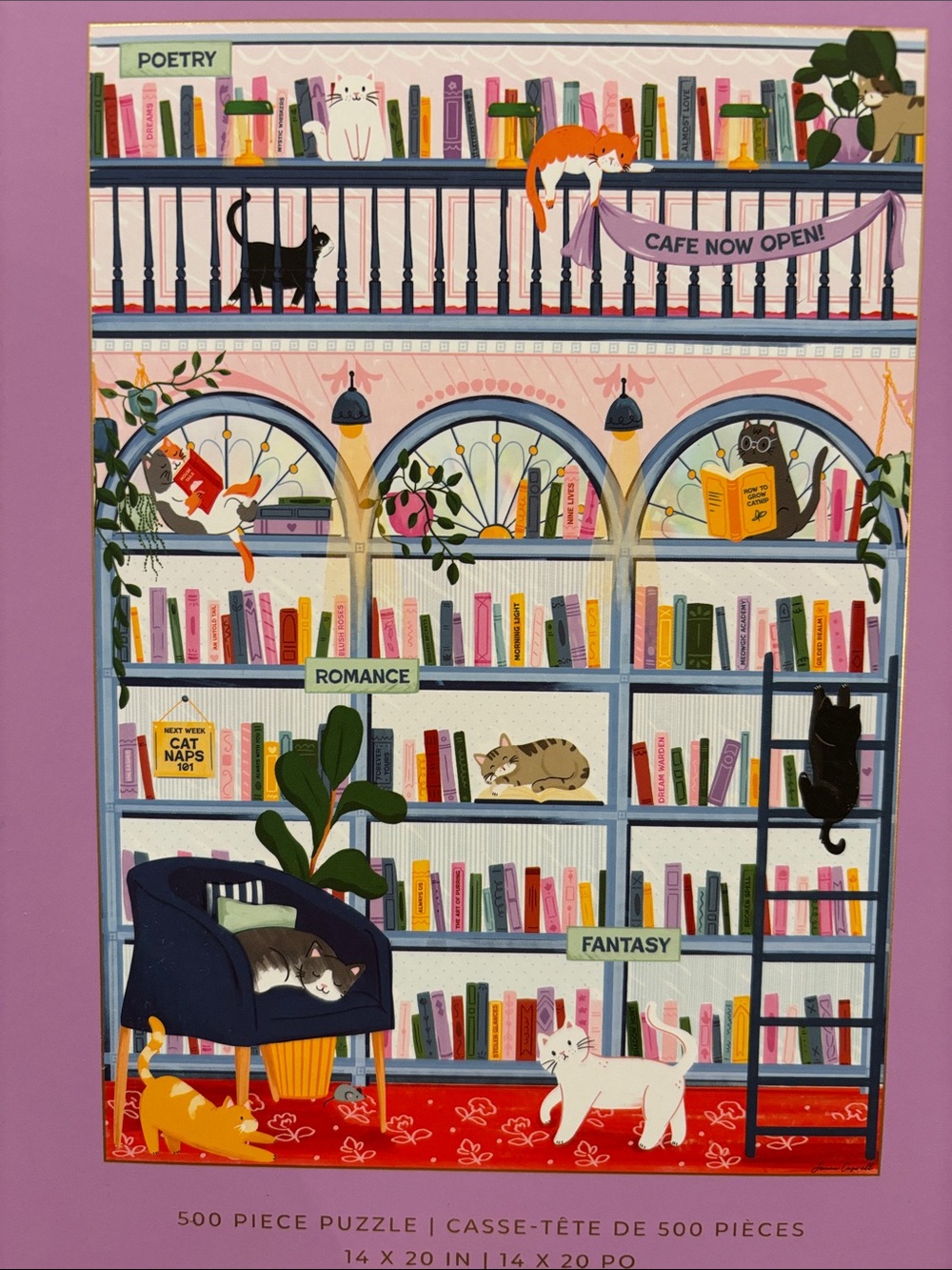 Hobbry Feline Fiction 500 Piece Puzzle - Purple Box - Picture 4 of 6